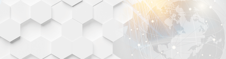 Grafika przedstawiajaca szare plastry miodu i kolorową kulę ziemską