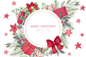 karta świąteczna z napisem: merry christmas